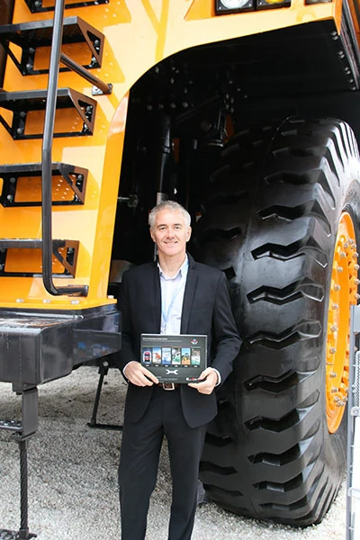 EMAC's UK Sales Representative-Richard Smith with Dumper Truck 400x600 EMAC's UK Sales Representative-Richard Smith with Dumper Truck